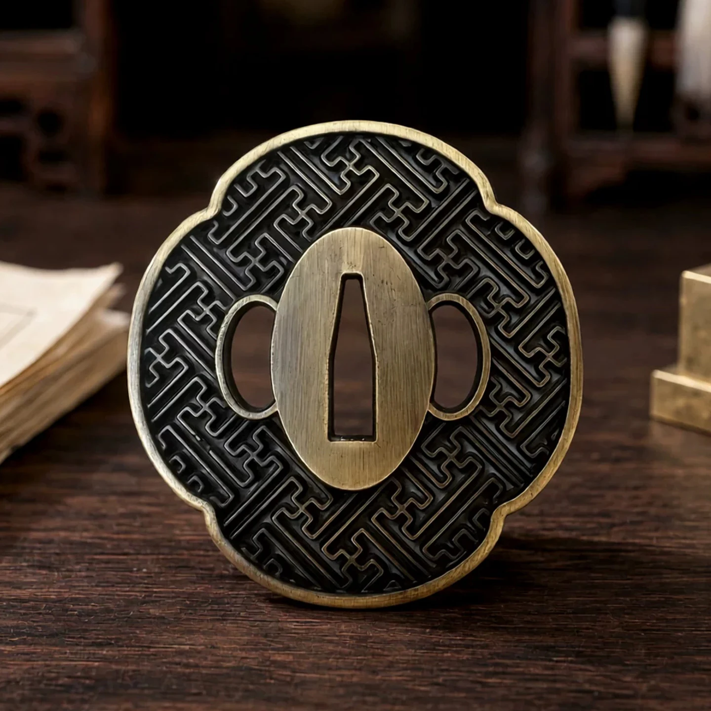 9 Styles Japanese Tsuba Sword Guard Alloy Tsuba Lotus Wave Bamboo Plum Dragon Lion Dragonfly Pattern