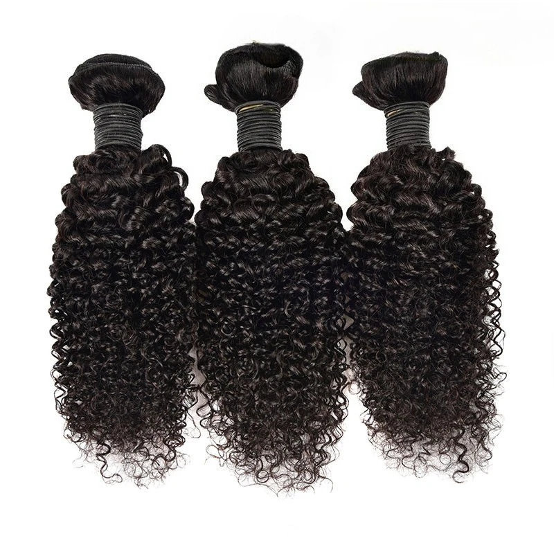 12A Natural Color Silky Jerry curly Human Hair Weaving Bundle 1PC Hair Weave For Women Daily Party Wedding Protective Hairstyle