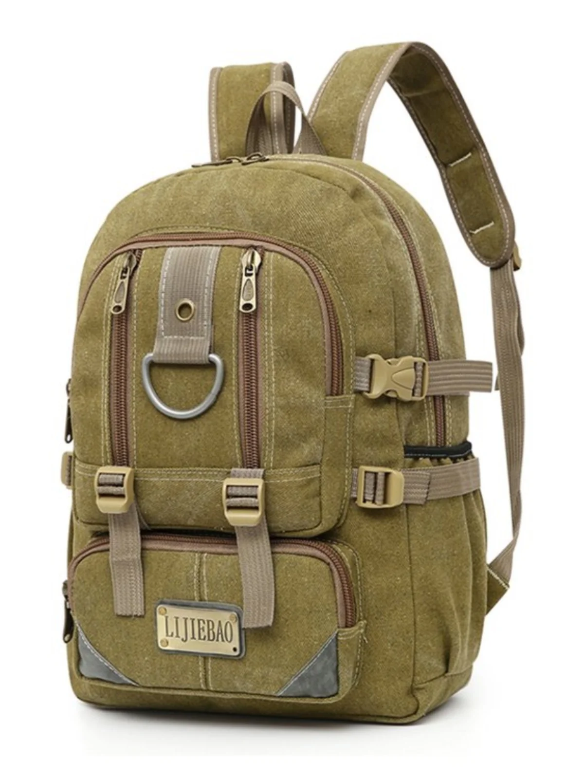 

Men's Large Capaci Thiened Cotton Polyester Canvas Bapa Retro Functionali Wind Resistant Wearable Double oulder Bag