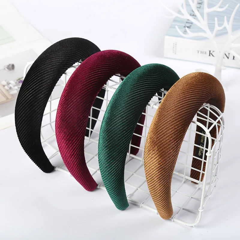 

Solid Color Cloth Headbands Broadside Fashion Thicken Wide Hair Ties Bangs Holder Hair Accessories For Women Girls