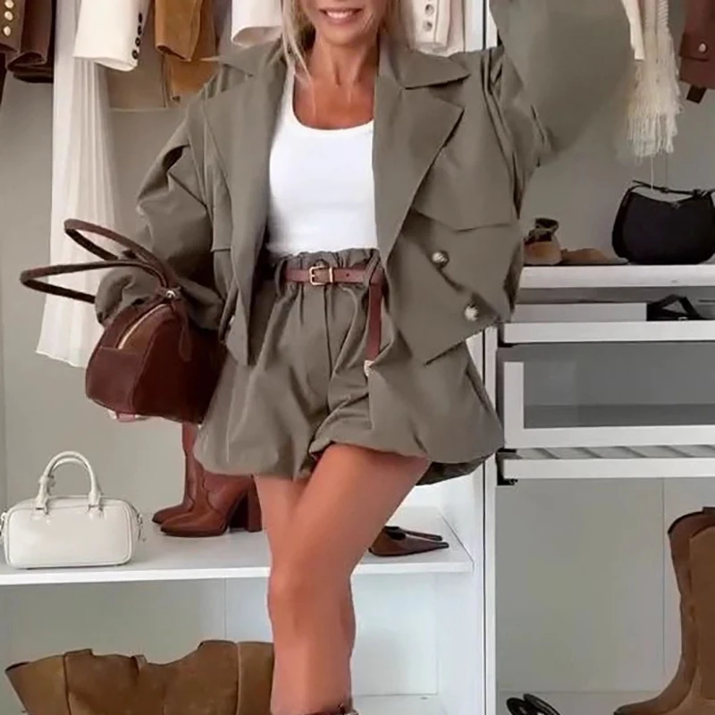 خمر شارع العليا فضفاضة المرأة قطعتين عارضة الخريف سترة بأكمام طويلة والسراويل دعوى الأزياء في الهواء الطلق البضائع الصلبة الزي