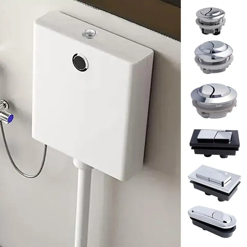 Dual Flush Button Universal Button Pusher Stainless Steel Spring Press Toilet Flusher Dual Flush Toilet Tank Bathroom product