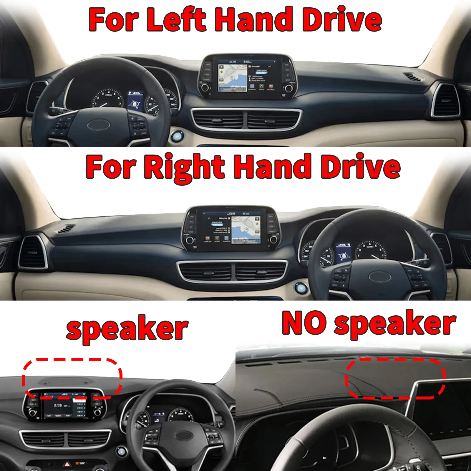 ヒュンダイ・ツーソン2019-2020年式車用ダッシュマット、ダッシュボードカバーパッド、保護カーペット、ダッシュマット、サンシェードアクセサリー