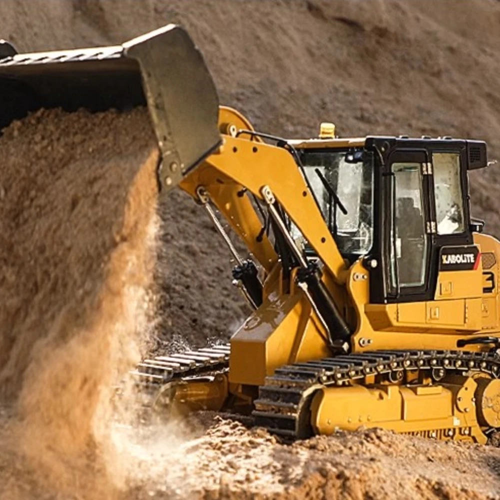 

1/18 K963 RC Metal Hydraulic Crawler Loader with Light Group Rear Plow Dual Motor Drive Crawler KABOLITE Metal Model Pre-sale