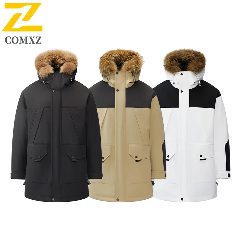 COMXZ Winter Puffer Coat New 90 Percent Duck Down Hard Shell Ski Windproof Down Coat Hiking Cold Protection Thicken New Garment