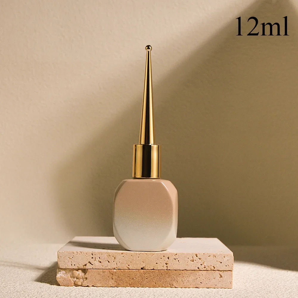 Glass Nail Gule Bottles Sample Cuticle Oil Bottling 12ml15ML Empty Softener Gel Bottles Flat Square Nail Polish Containers
