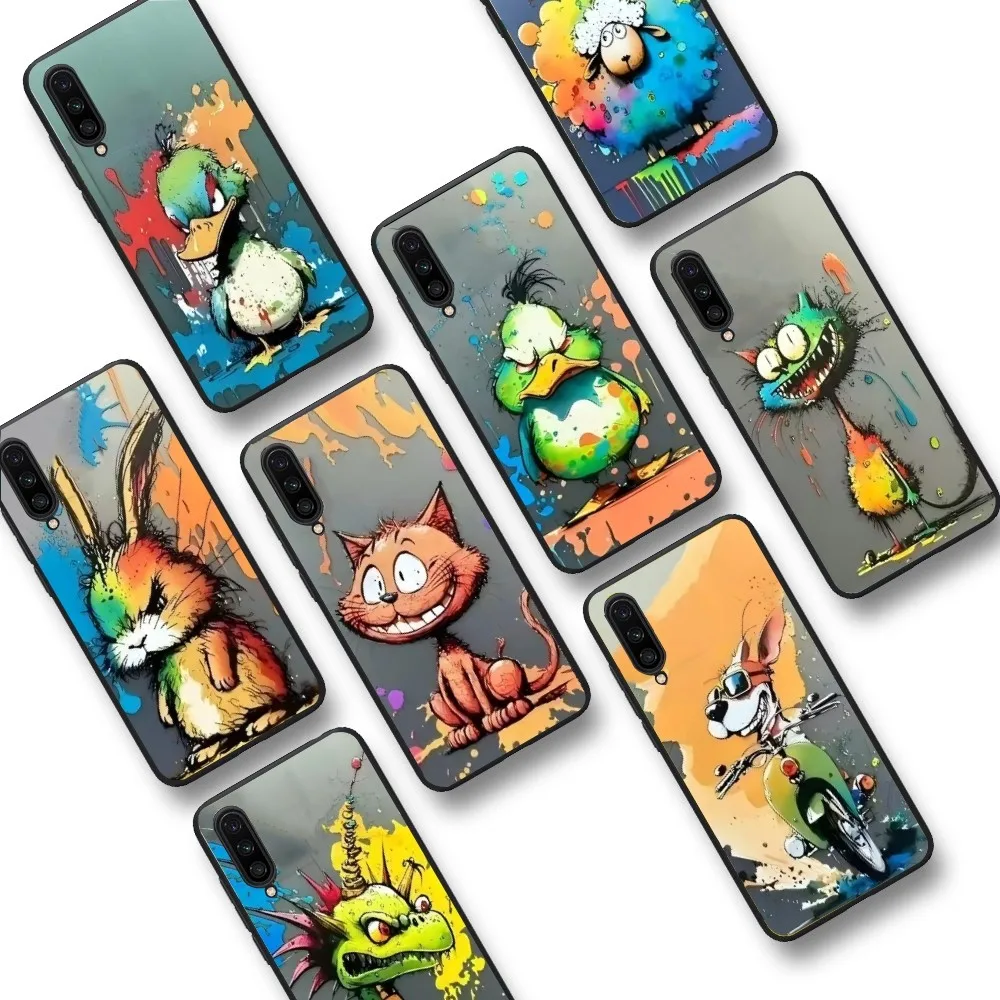 

Cool Cartoon Graffiti Colored Laser Print Phone Case For Xiaomi Mi 5X 8 9 10 11 12 lite pro 10T PocoX3pro PocoM3 Note10pro lite