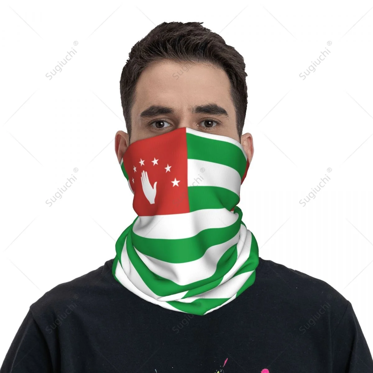 Unisex Republic Of Abkhazia Flag Neckerchief Scarf Neck Face Mask Scarves Neck Warmer Seamless Bandana Headwear Cycling Hiking