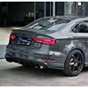 아우디 A3 S3 2017-2020 카본 파이버 백 립 자동차 리어 범퍼 디퓨저 리어 스플리터 스포일러 자동차 액세서리 바디 키트 3