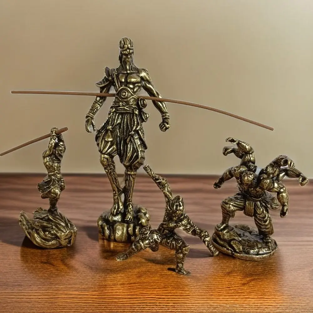 Creative Alloy WU KONG Figure Bronze Handmade Desktop Ornament Hell Fire Sun Wukong