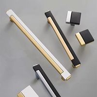 Zinc Alloy Gold Black Handles for Cabinets and Drawers Modern Furniture Handle Wardrobe Cupboard Door Knobs Cabinet Hardware