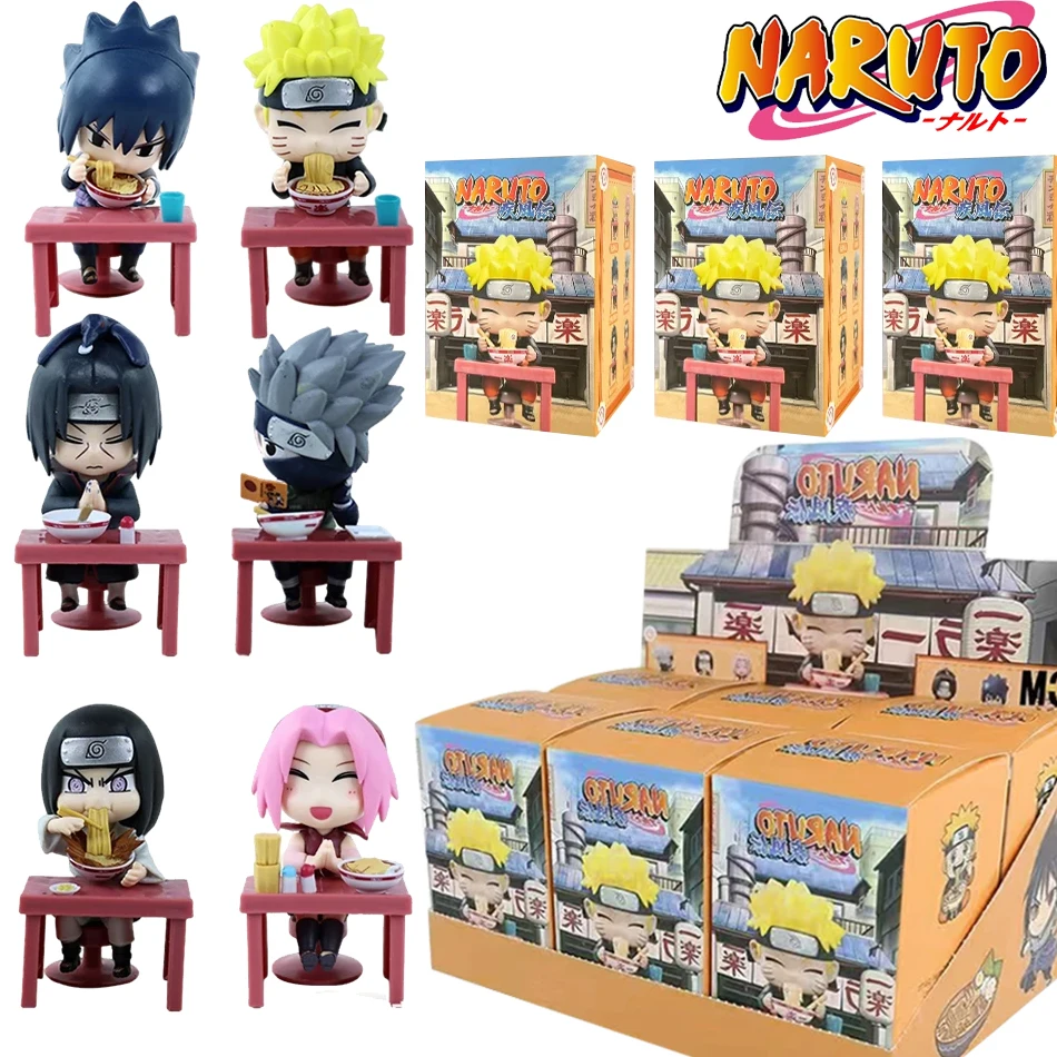 

Аниме-фигурки Наруто: Саске Учиха, Какаши, мини-модели из ПВХ, серия «Наруто: Шиппуден» с тематикой рамена, игрушка-сюрприз в коробке, подарок