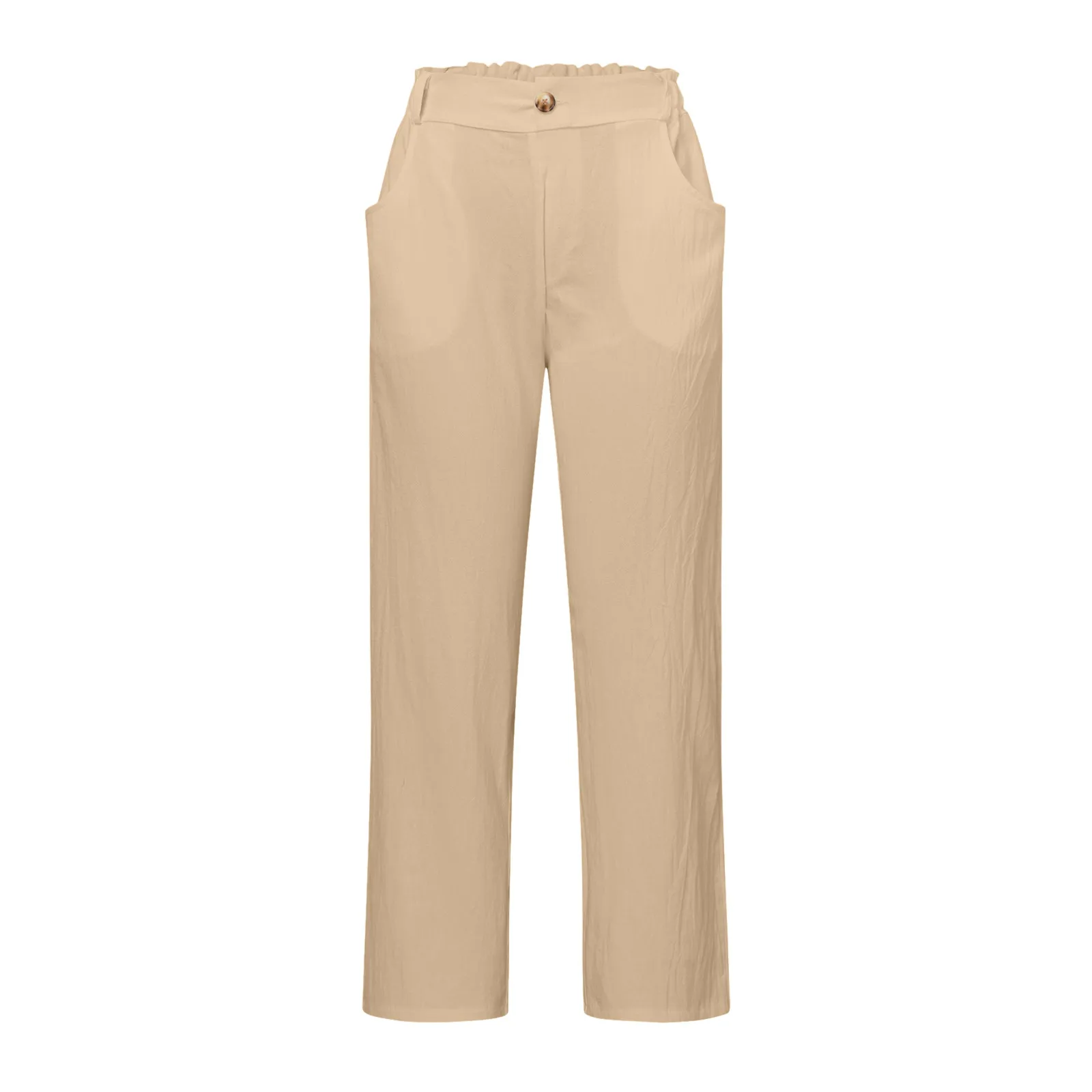 Pantaloni da donna in cotone estivo 2024 pantaloni a gamba dritta a vita alta moda primavera femminile pantaloni larghi Casual da donna alla moda