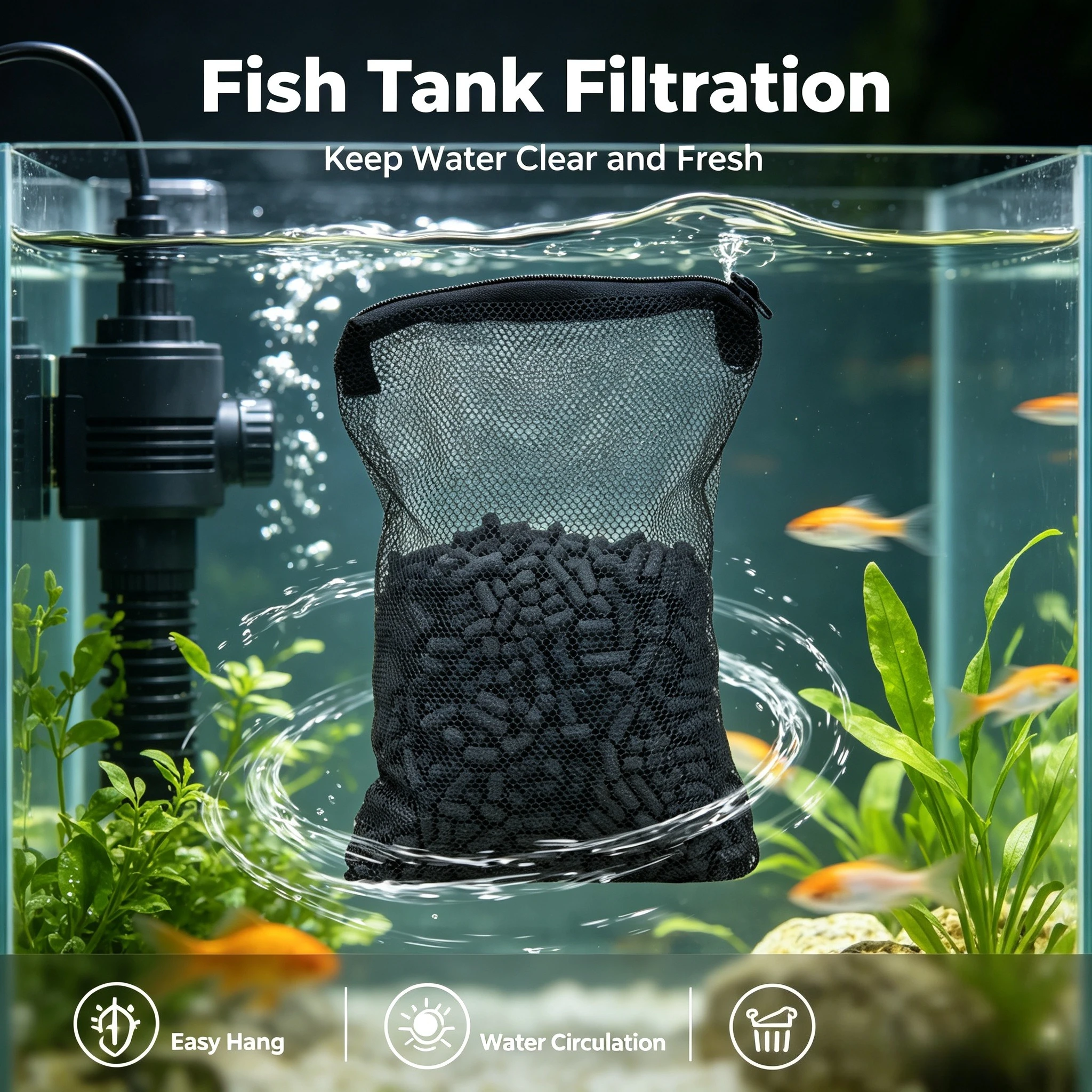 500g 어항용 활성탄, 원통형 알갱이 형태, 연못 및 - Aquarium Fish Koi 리뷰 및 가격