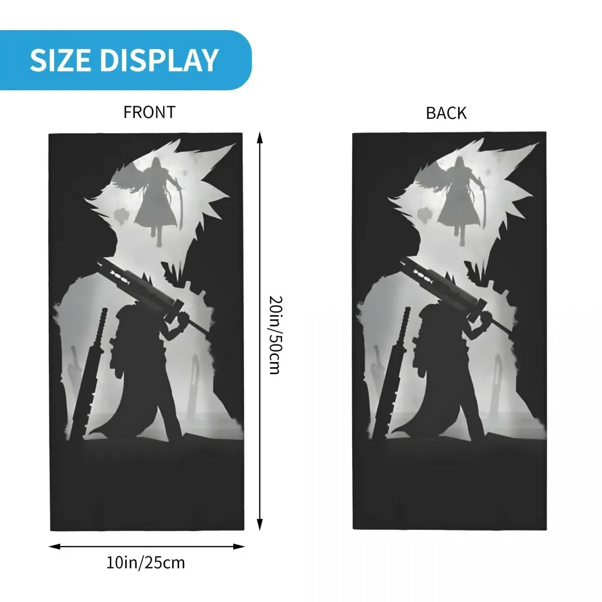 Cloud Strife & Sephiroth Motocross Bandana Neck Gaiter Printed Final Fantasy Game Face Mask Balaclava Cycling Adult Windproof