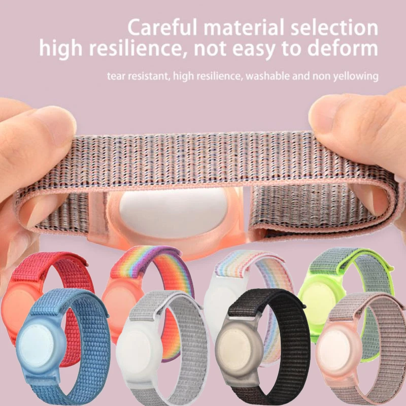 Nylon Wrist Strap for Apple Airtag Bracelet Anti-lost Protective AirTags Sleeve GPS Tracking Locator Wristband for Apple Air Tag