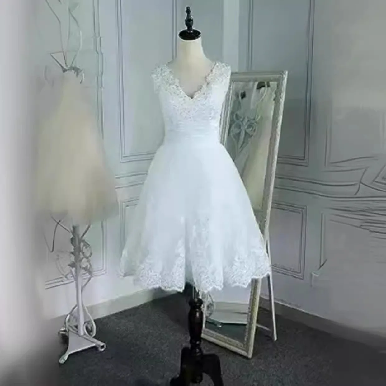 Vestidos de casamento clássicos sem mangas femininos, vestido curto, plus size, novo ruiente, 2020