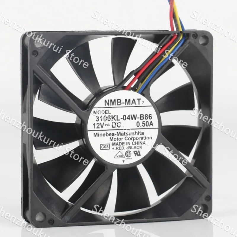 Original NMB 3106KL-04W-B86 8015 12V 0.50A 8CM PWM speed control 80X80X15MM cooling fan