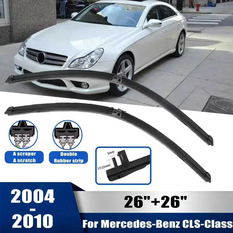 

2pcs Wiper Front Wiper Blades Set For Mercedes-Benz CLS-Class C219 W219 2004-2010 2005 2006Windshield Windscreen Window 26"+26"