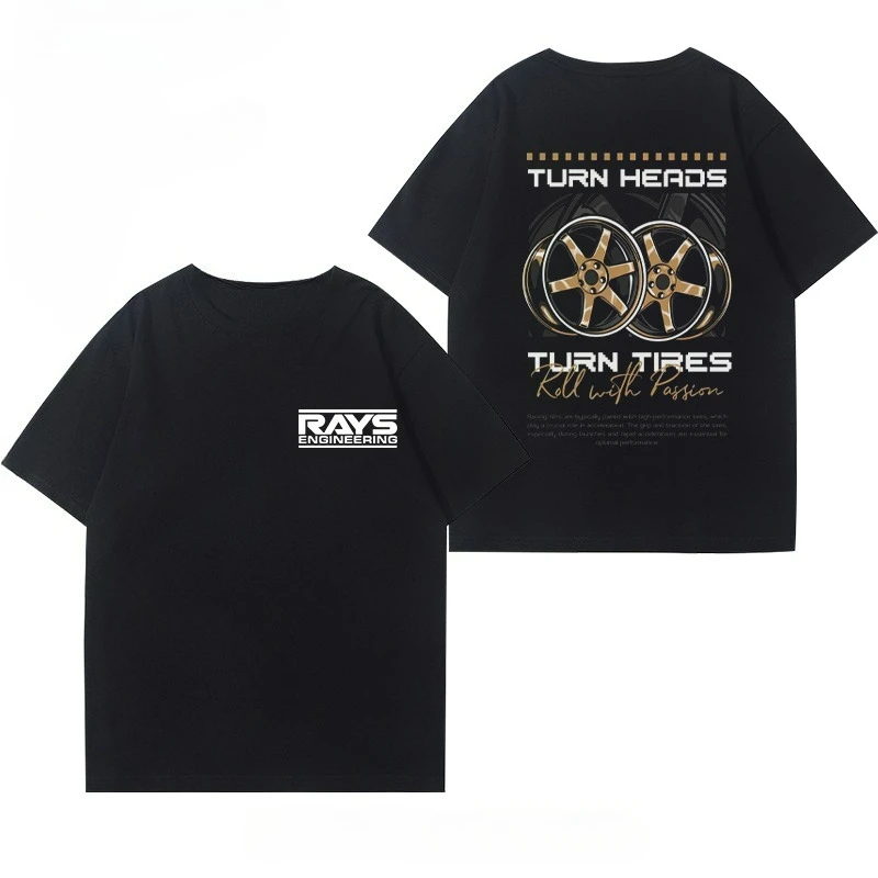 

Модифицированная автомобильная ступица колеса, гоночная культура автомобиля, принт с коротким рукавом, новая модная повседневная футболка для пар, топ