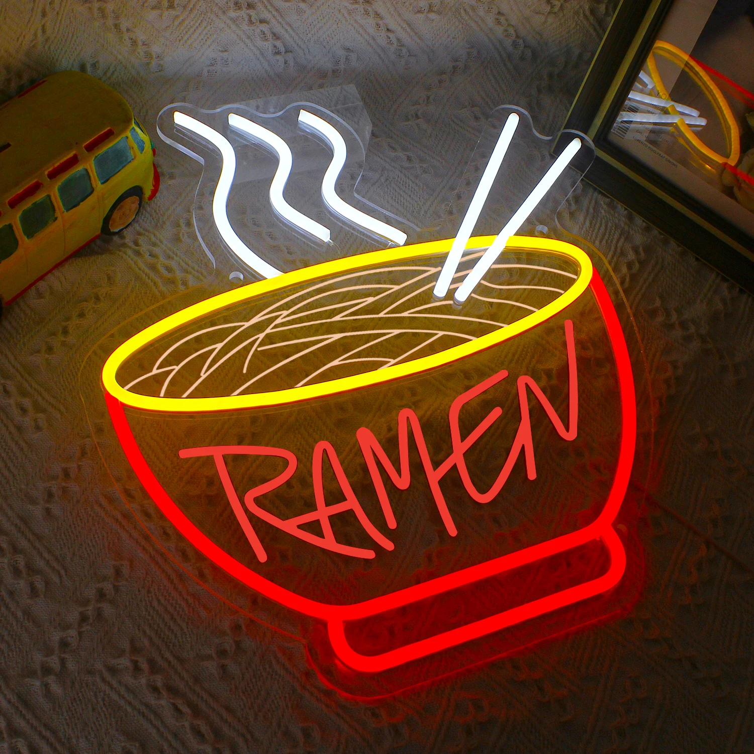 Imagem -03 - Ramen Neon Sign Luzes Led Wall Decor Restaurante Casa Bar Cozinha Sala de Jantar Café Japanese Noodle Shop Decorações