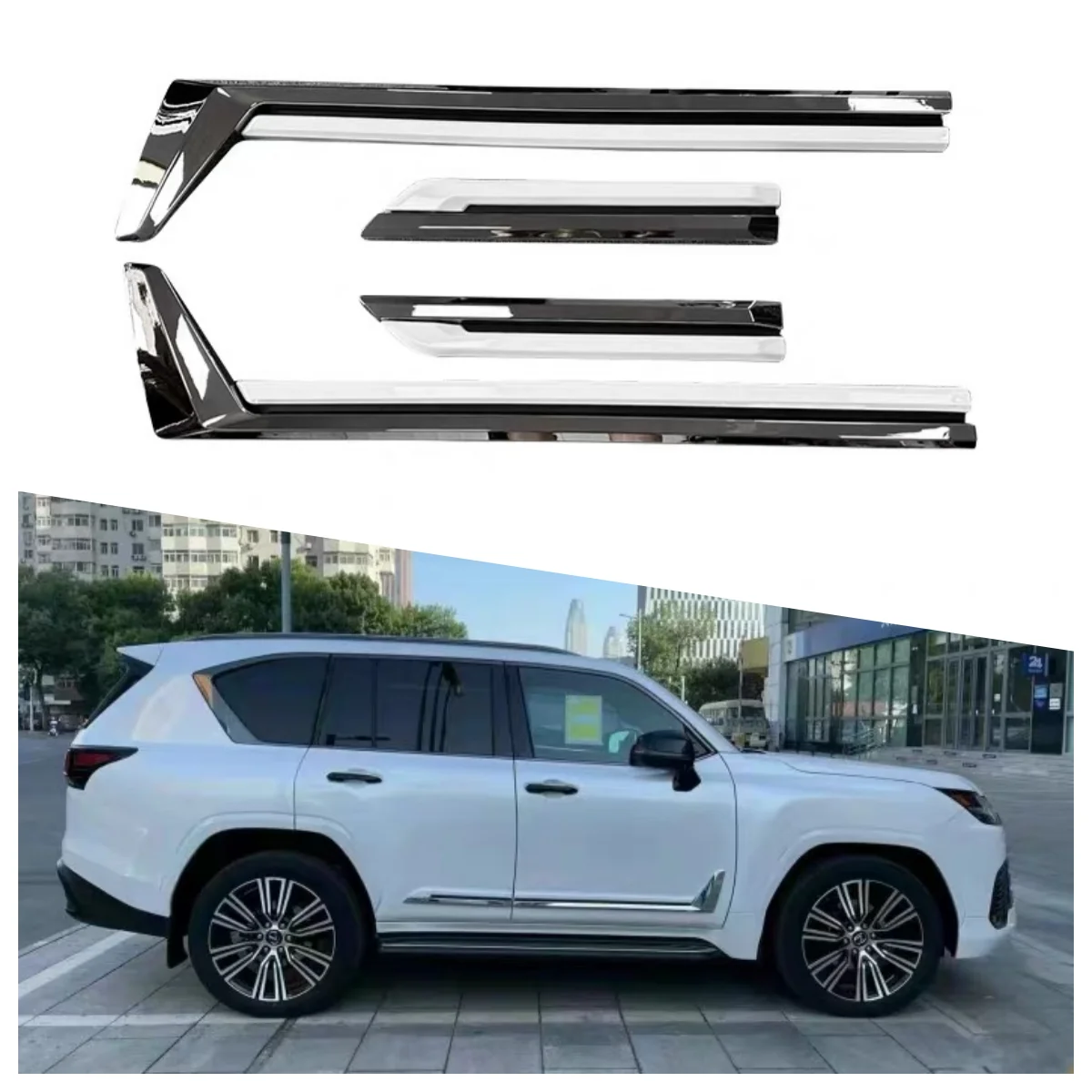 4PCS Side Molding Trim Door Protector Door Trim Strip Kit for Lexus LX600 LX500D 2023 2204