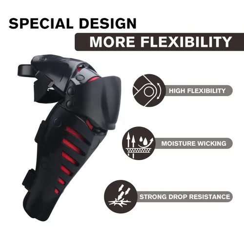 Imagen 2 del producto Rodilleras para motocicleta UCHOOSE, rodilleras anticaída para Motocross para las cuatro estaciones, rodilleras para motociclista, equipo de protección para montar en motocicleta