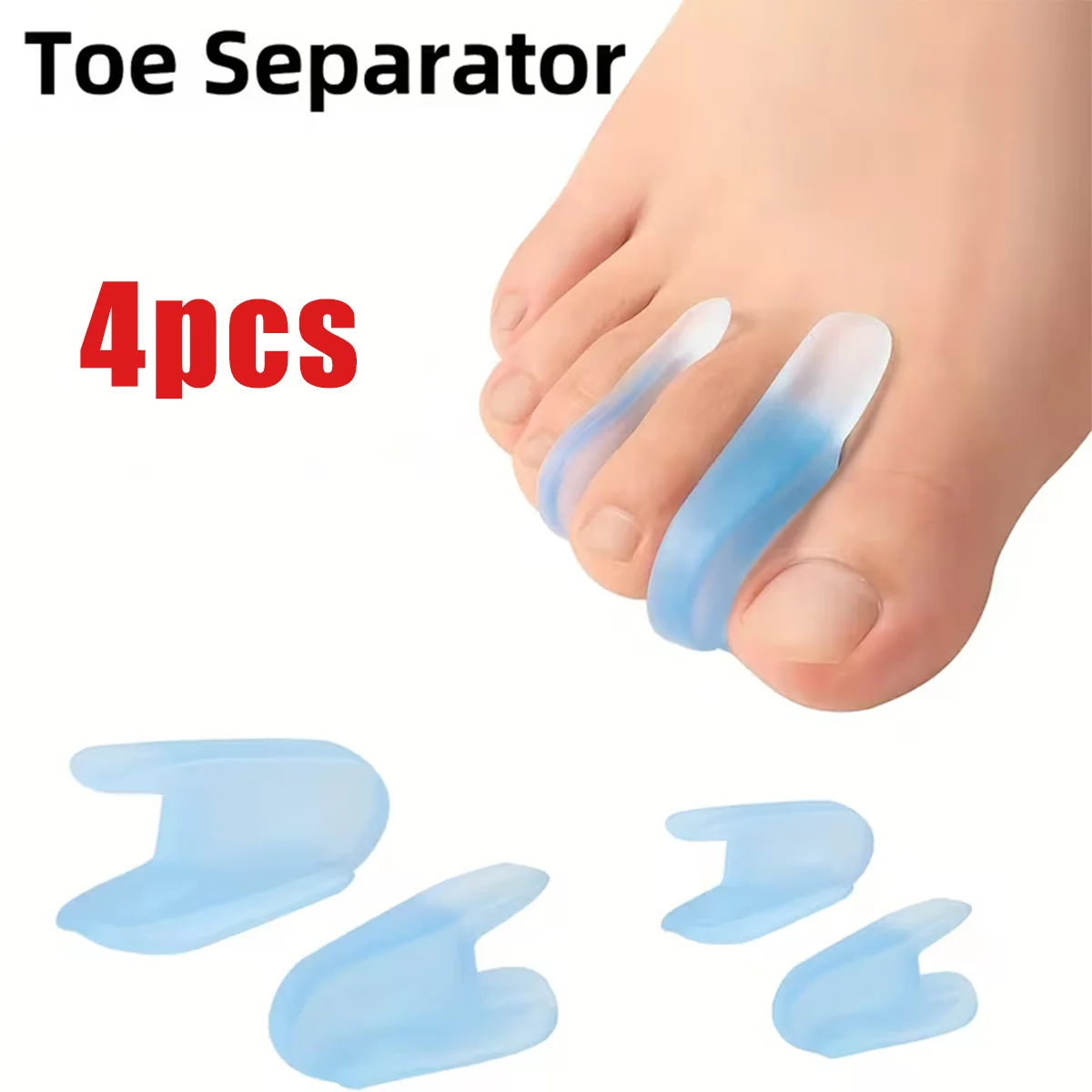 4pcs Gel Toe Separators, Suitable for Overlapping Toes, Toe Friction, Blisters, Calluses, Shoe Pressure, Toe Pain, Flared Design