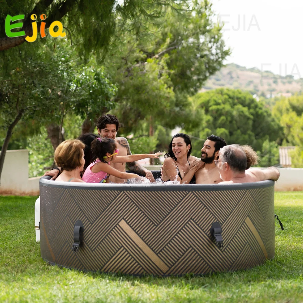 

Drop Stitch Portable Inflatable Pool Classic Round Inflatable Hot Tub Bubble Spa Jacuzzi Bathtub 2-8 people Inflatable Hot Tub