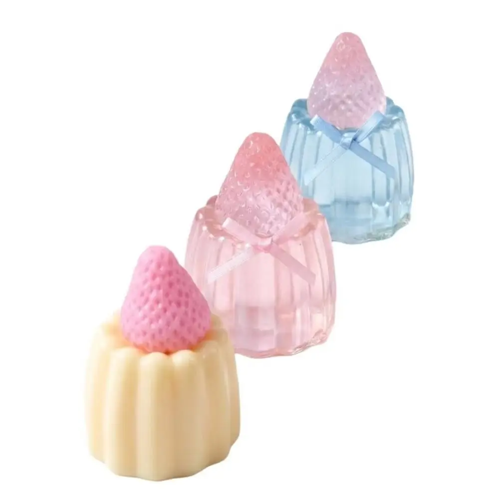 Good Hand Feel Strawberry Squeeze PU Material Soft Squeeze Milk Yellow Canauri Squishy Cream Pink Shiny Transparency