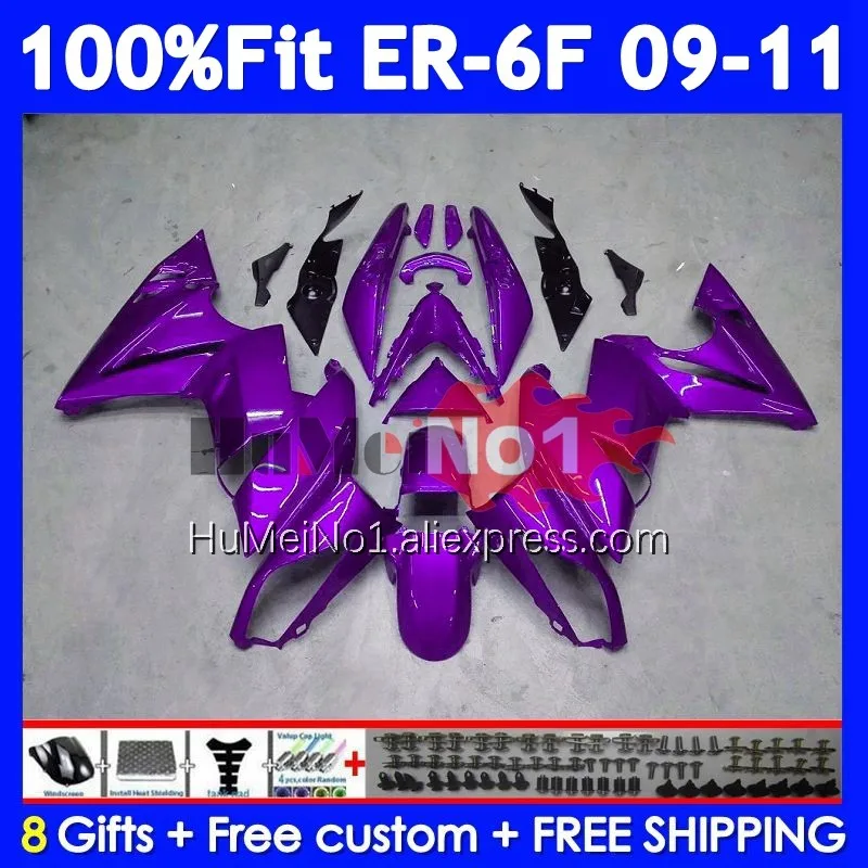 OEM Body For KAWASAKI NINJA 650R ER 6F ER6 ER 6 F ER-6F ALL Purple 09-11 246No.10 ER6F 09 10 11 650 R 2009 2010 2011 Fairings