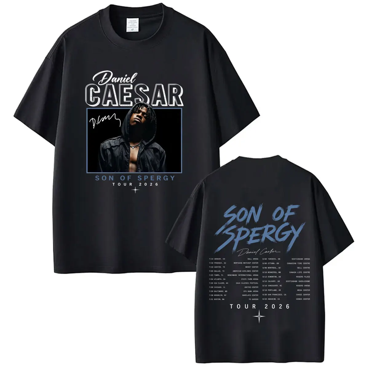 Daniel Caesar Son of Spergy Tour 2026 Graphic T Shirts Men's Women Fashion T-shirt Summer Cotton Loose Casual T Shirt Streetwear