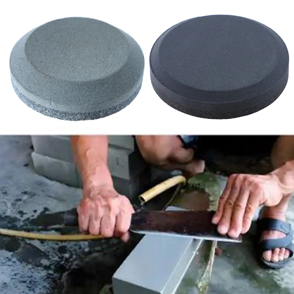 Household Knife- Whetstone Sharpening Stone Grit 120/180/240/400 Household Whetstone Round Sharpening Stone Brown Corundum