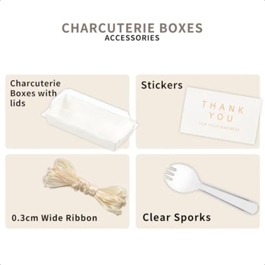 Pequenas caixas de charcutaria com tampas transparentes e garfos para ir papel rec caixa de charcutaria recipientes de alimentos 7 Polegada caixas de droert para bolo s
