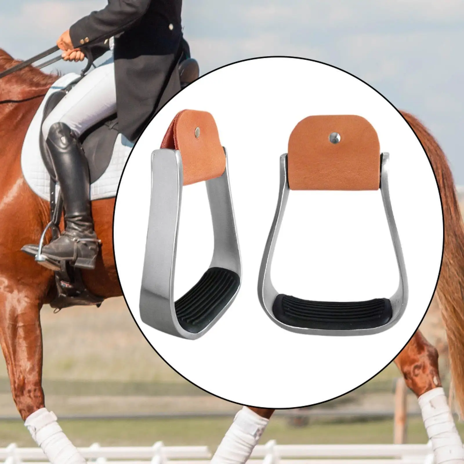 

2x Horse Riding Stirrups, Western Stirrups, Nonslip English Saddle Step Horse Saddle Stirrups Horse Stirrups for Saddle