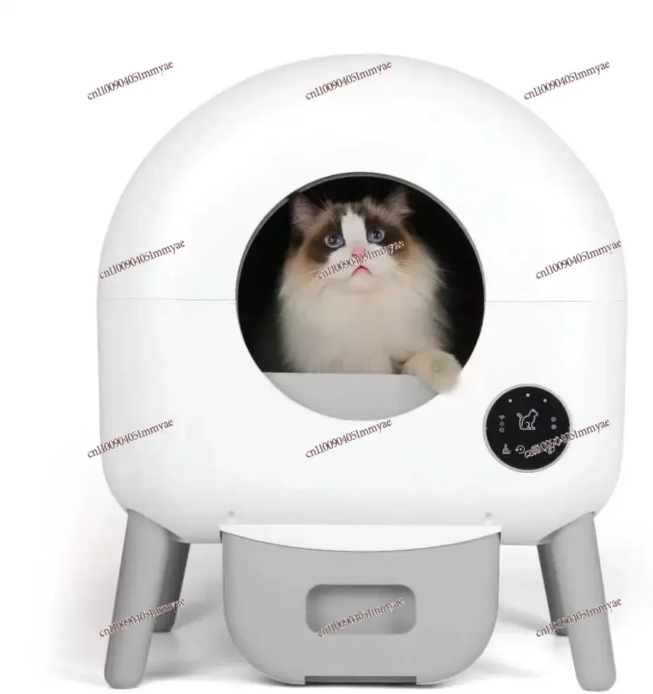 

Extra Large 105L Smart Self-Cleaning Litter-Box App-Controlled Safety Features Easy Cleaning for Multiple Cats Made Plastic