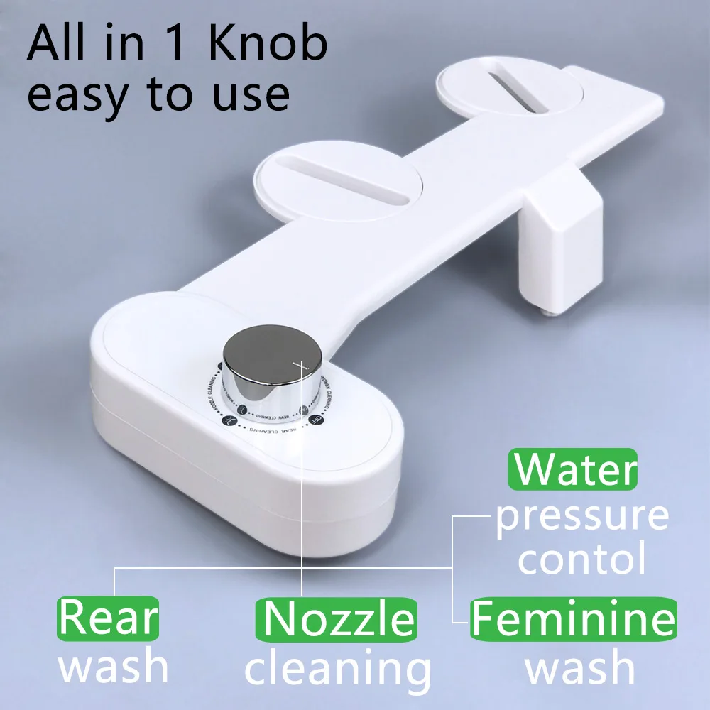 WASHERO Bidet Toilet Seat Bidet Sprayer Japanese Toilet Cover Dual Nozzle Cleaning Wc Non Electric White Color