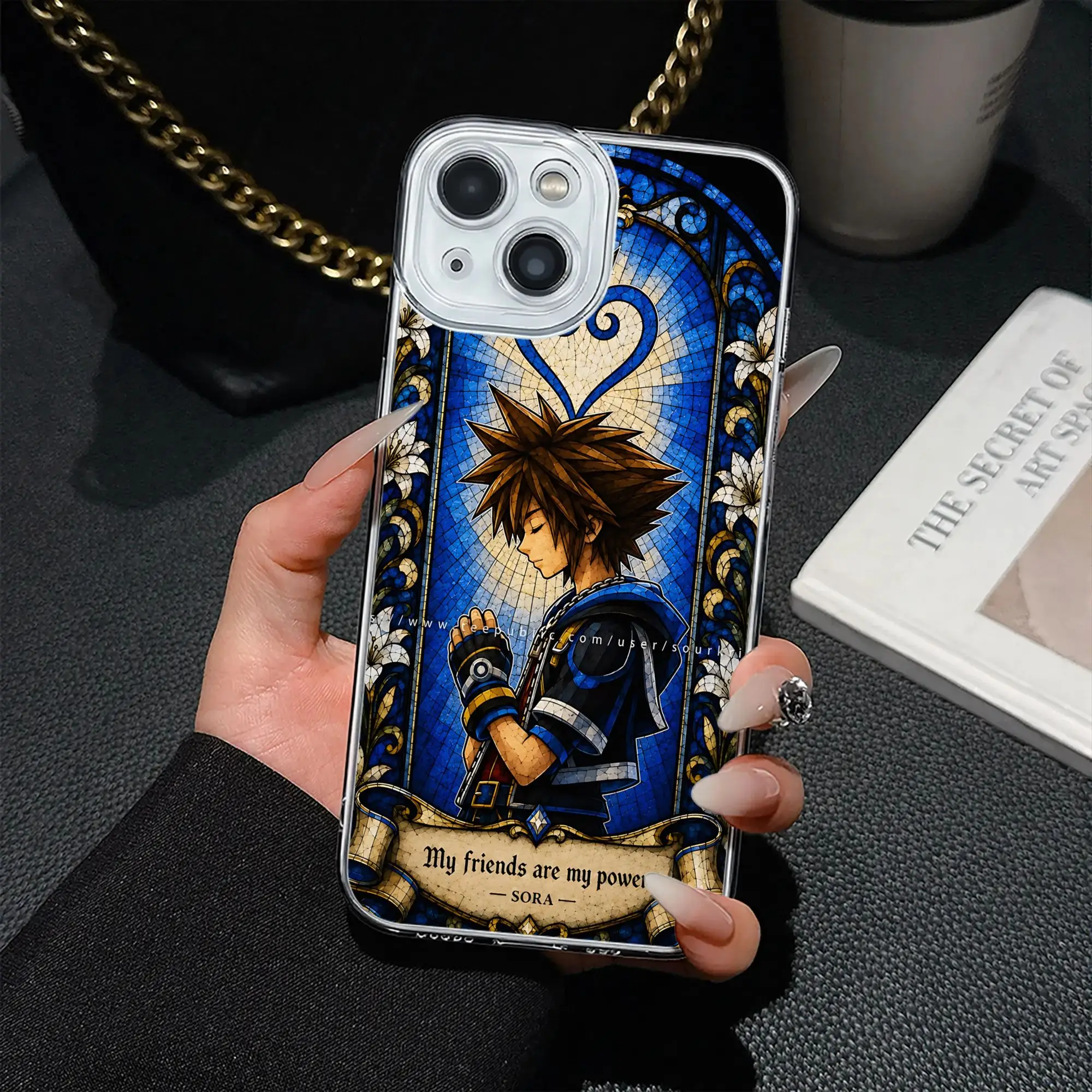 Sora  Kingdom Hearts Stained Glass Art  Kawaii Phone Case for IPhone 17 16 15 14 13 12 11 Cover