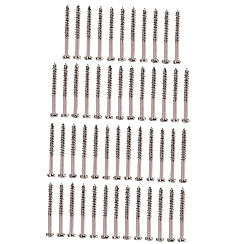 Tooyful 50 Pieces Bass Steel Guitar Pickup Mounting Screws for JB P90 Pickup Replacement Stringed Instruments Accessories image 5