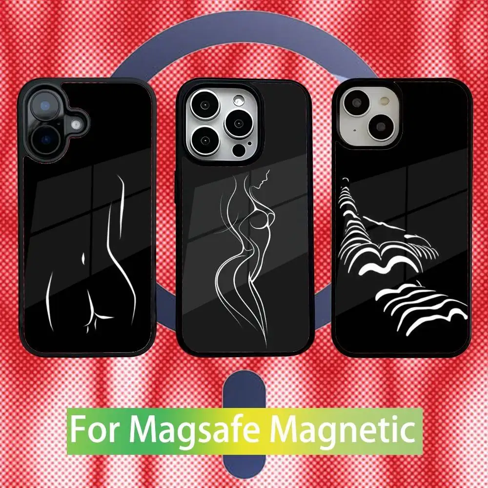 

Sexy Body Woman Art Phone Case For iPhone 17,16,15,14,13,12,11 Pro,Max,Plus,Mini,Air,E Magnetic Magsafe Cover