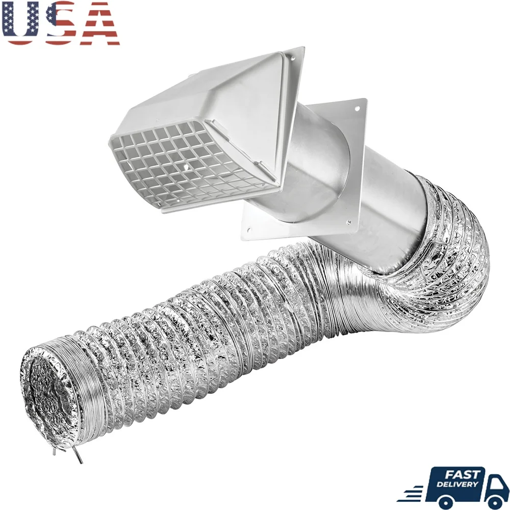 

1375 Вт, 4 дюйма x 8 футов, UL 2158A, комплект вентиляционных каналов, газовые электрические сушилки с зажимами экрана заслонки, пластина капота