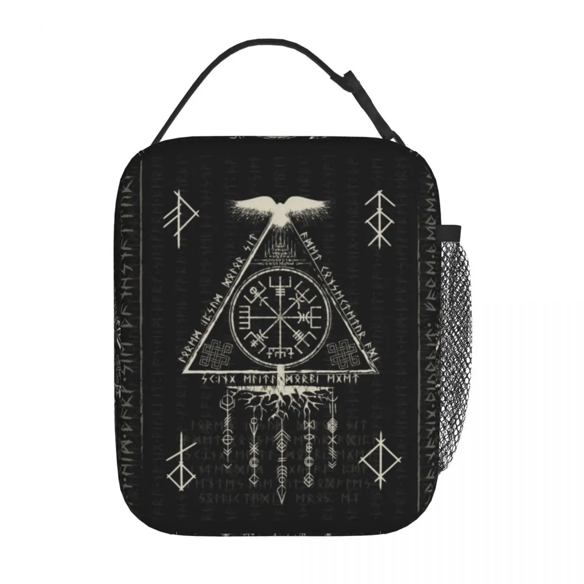 Viking Rune Triangle Design And Norse Symbols Insulated Lunch Bag for Women Children Leakproof Food Boxes Thermal Lunch Box Tote