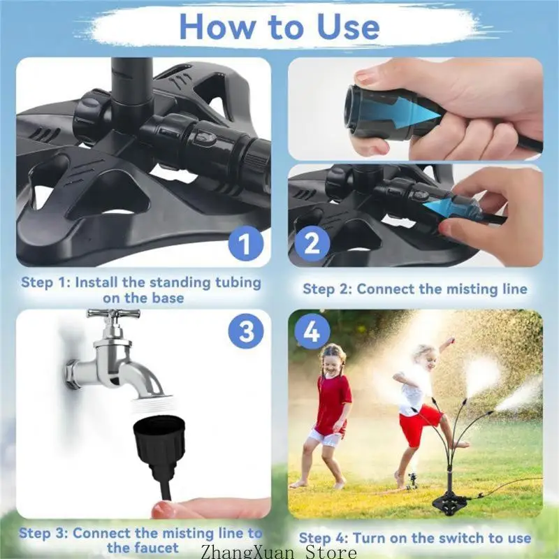 3XUF Portable Standing Outdoor Misting Sprayer With Brass Nozzle Suitable For Garden Patios Cooling And Temperature Control