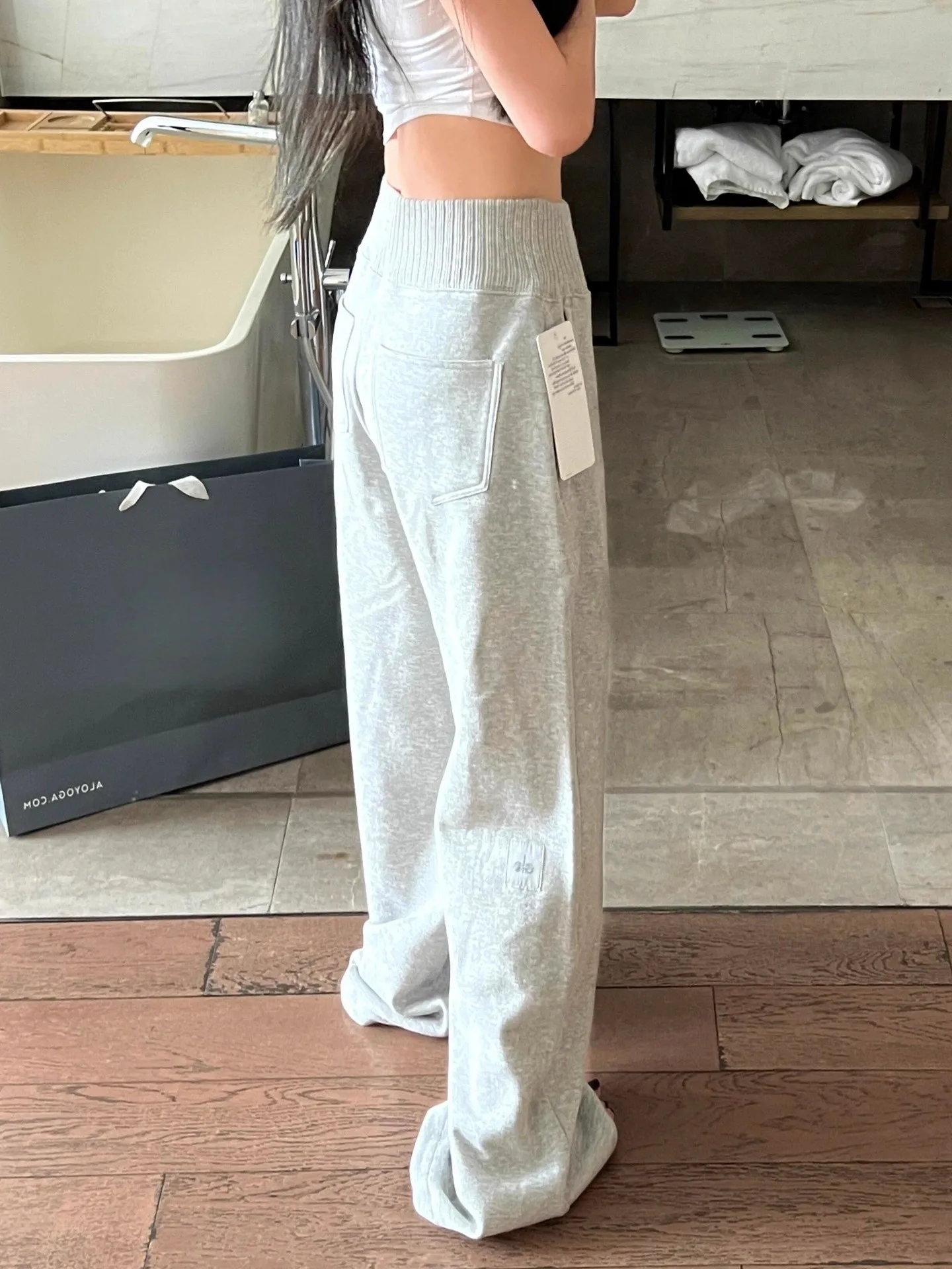 

ay Fce Lined Thi, повседневные брюки для джазовых танцев, женские осенне-зимние американские спортивные брюки Lazy Sle с высокой талией...