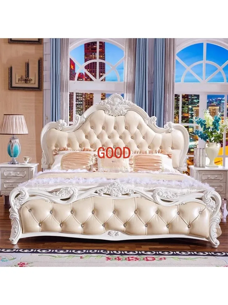 Deluxe double bed, modern pink king size headboard frame double bed, bedroom furniture