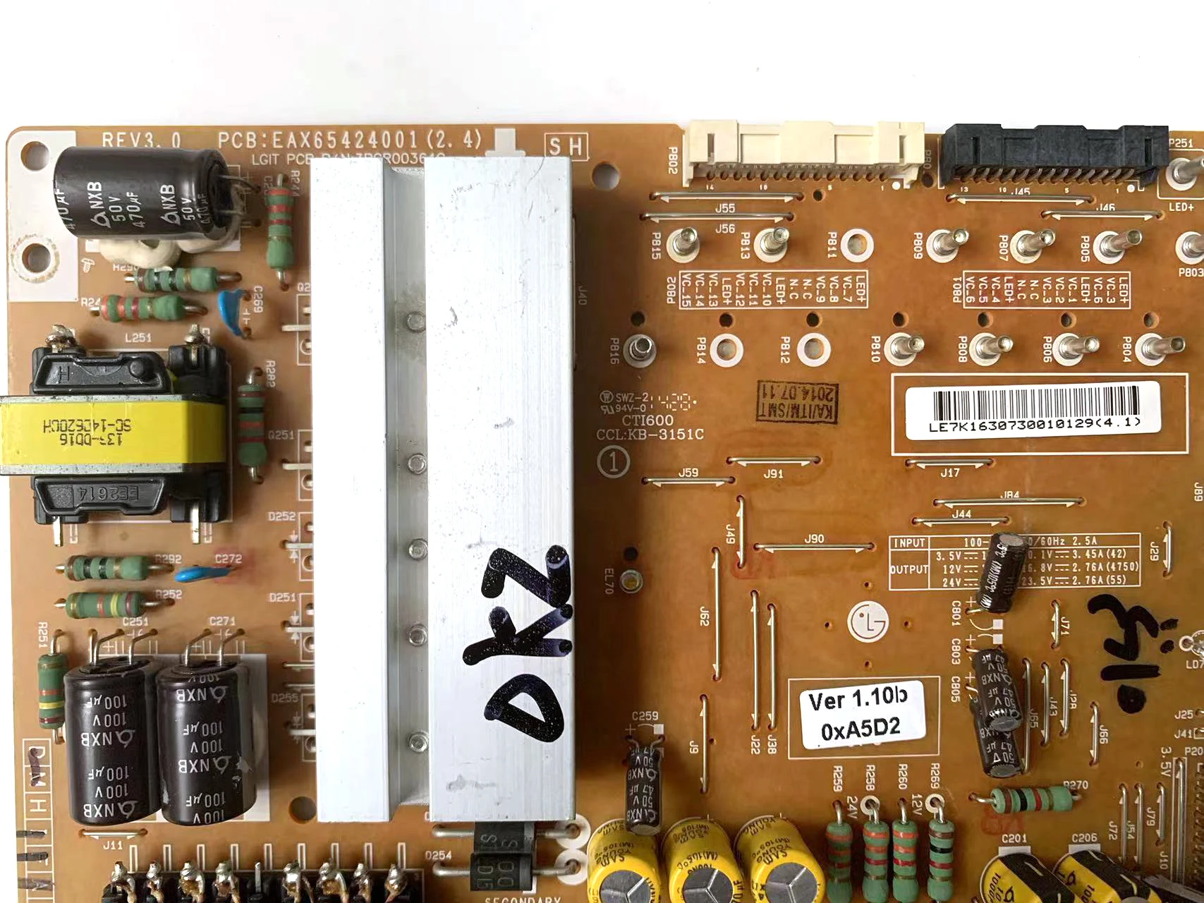 EAY63072901 LGP4750-14LPB EAX65424001(2.4) Power Board Has Been Tested To Work Properly Applicable FOR LCD TVs 47LB671V 47LB730V