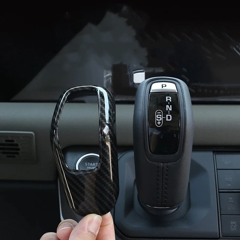 

Наклейка на ручку переключения передач из углеродного волокна для Land Rover Defender 110 130 2020-22, аксессуар для автоматического моделирования салона ABS