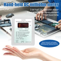 Handheld High Precision Milliohm Meter 4-Wires Ohm Meter Wireline Resistance Detecting Low Resistance Micro Resistance Meter