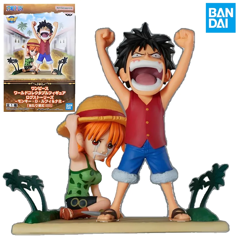 

BANDAI Original BANPRESTO One Piece WCF Monkey D Luffy Nami AnimeAction Figure Assembly Model Toys Collectible Model Ornaments