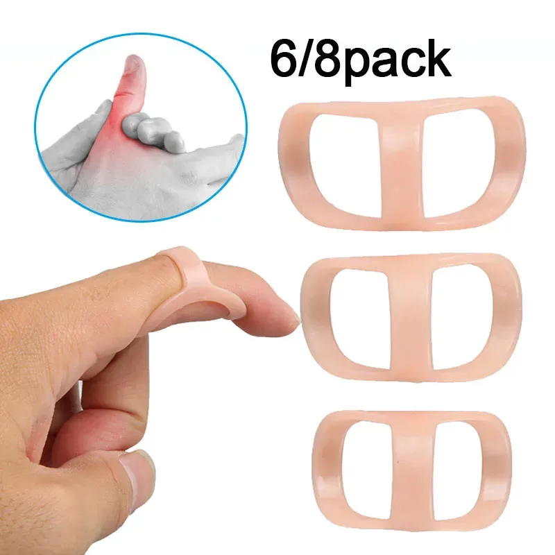 

6/8PC Finger Splint Fixed Ring Adjustable Broken Finger Joint Stabilizer Finger Splint Bracket Protector Straightening Arthritis